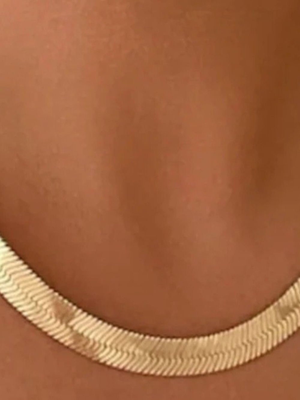 Gold Herringbone Chain Necklace - Women Jewelry Necklaces